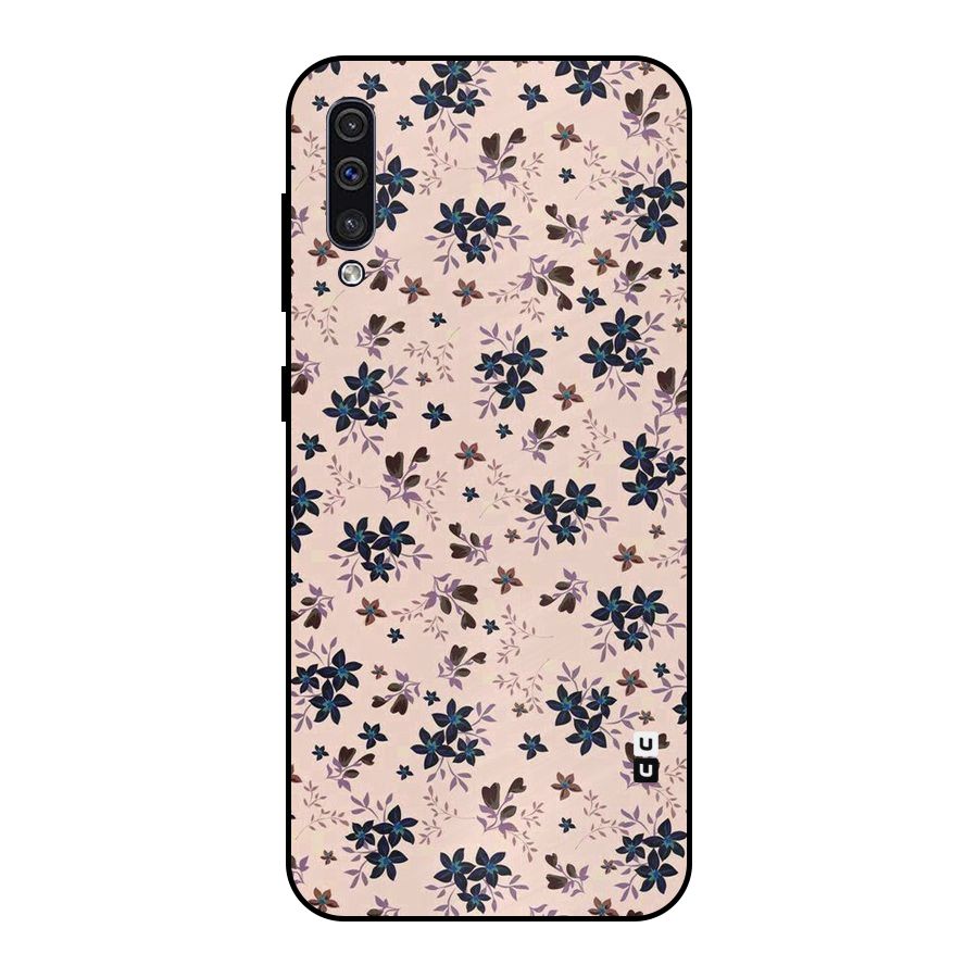 Blue Peach Floral Metal Back Case for Galaxy A30s