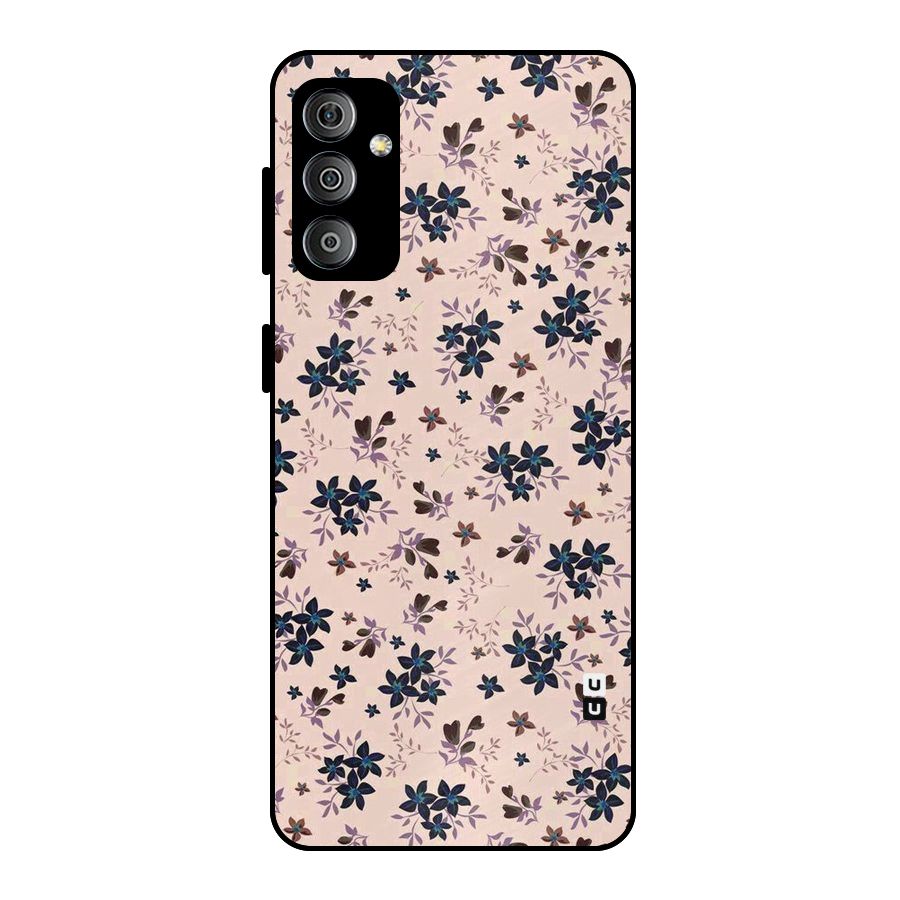 Blue Peach Floral Metal Back Case for Galaxy F23