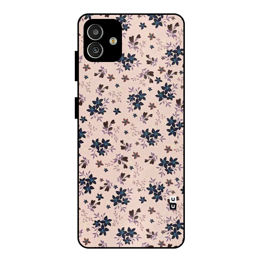 Blue Peach Floral Metal Back Case for Galaxy M13 5G