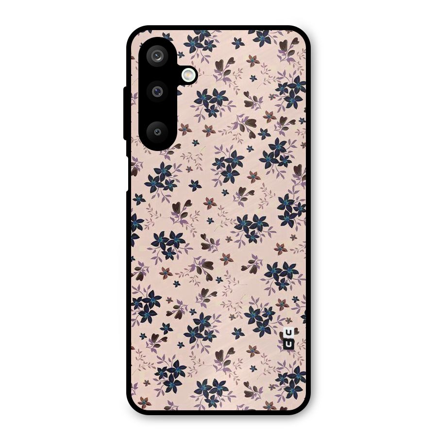 Blue Peach Floral Metal Back Case for Galaxy M16