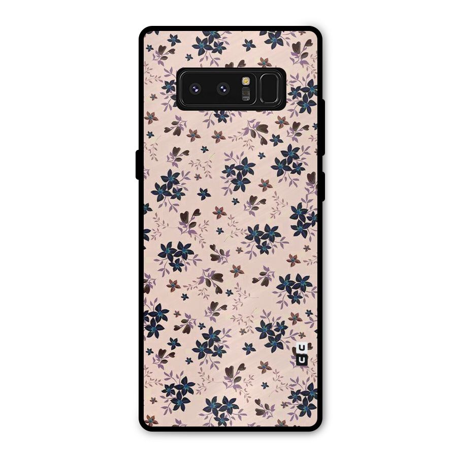 Blue Peach Floral Metal Back Case for Galaxy Note 8