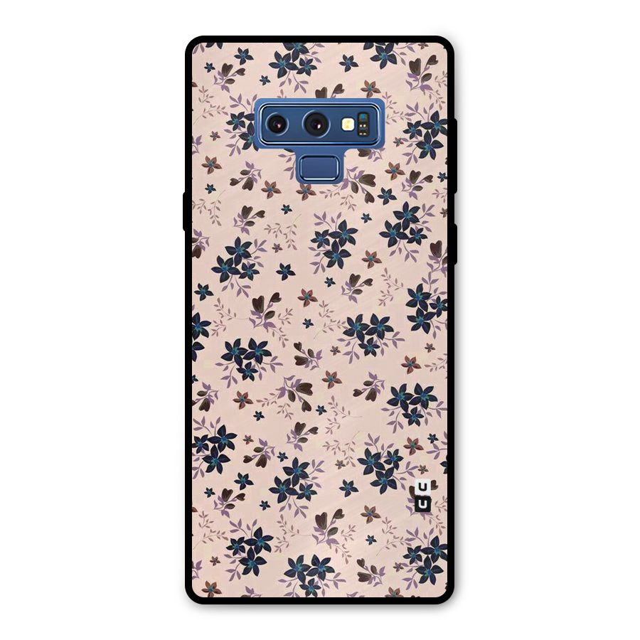 Blue Peach Floral Metal Back Case for Galaxy Note 9