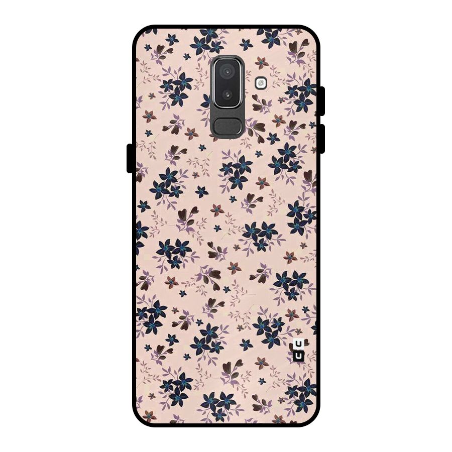 Blue Peach Floral Metal Back Case for Galaxy On8 (2018)