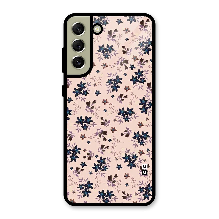 Blue Peach Floral Metal Back Case for Galaxy S21 FE 5G (2023)