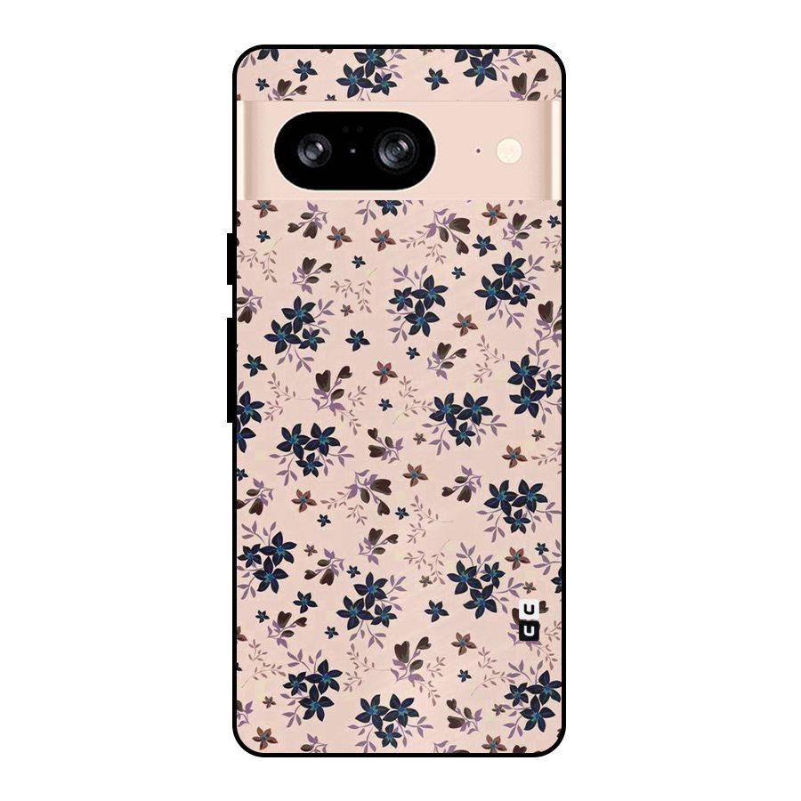 Blue Peach Floral Metal Back Case for Google Pixel 8