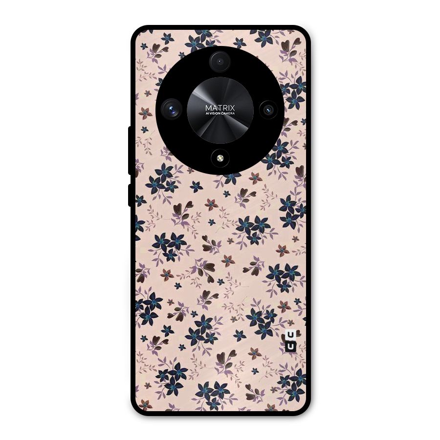 Blue Peach Floral Metal Back Case for Honor X9b
