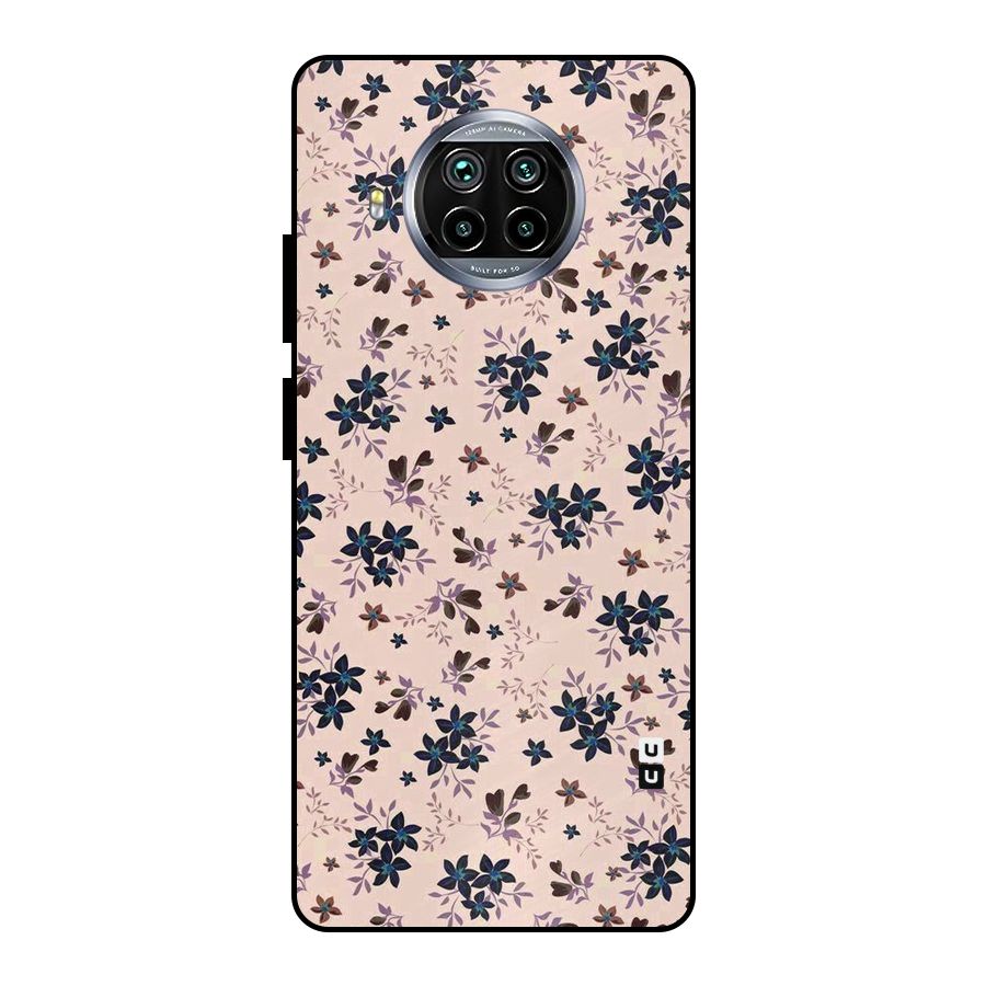 Blue Peach Floral Metal Back Case for Mi 10i