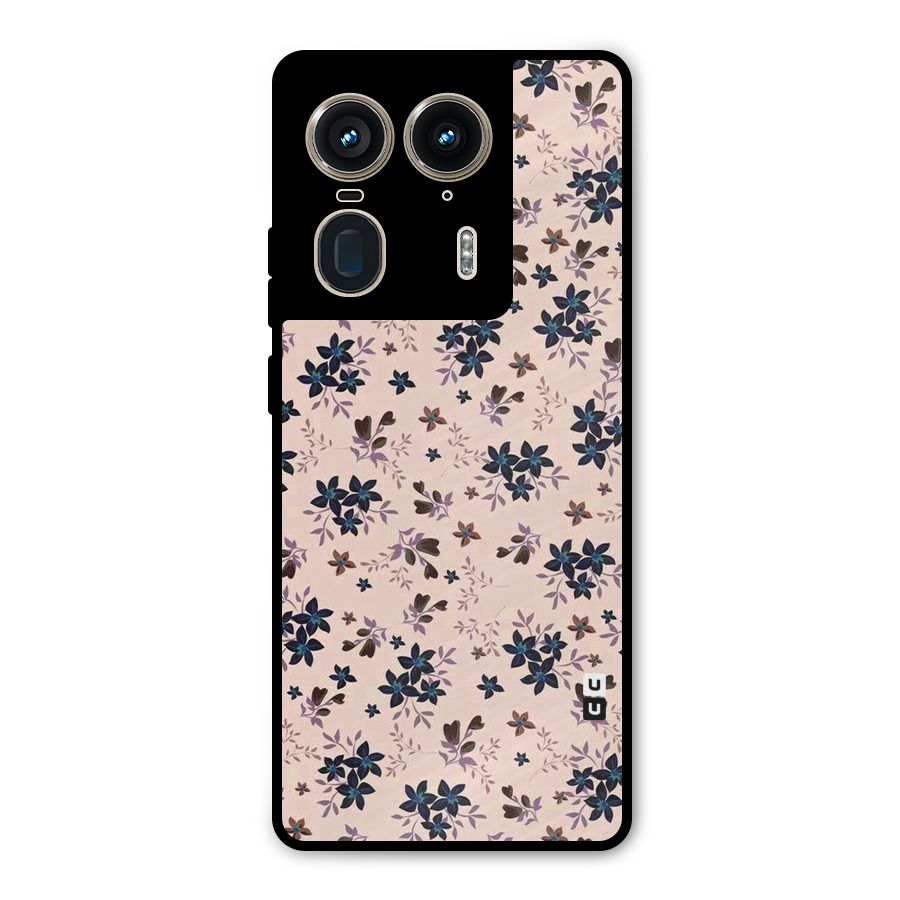 Blue Peach Floral Metal Back Case for Motorola Edge 50 Ultra