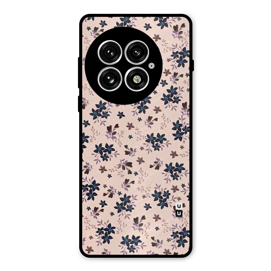 Blue Peach Floral Metal Back Case for OnePlus 13