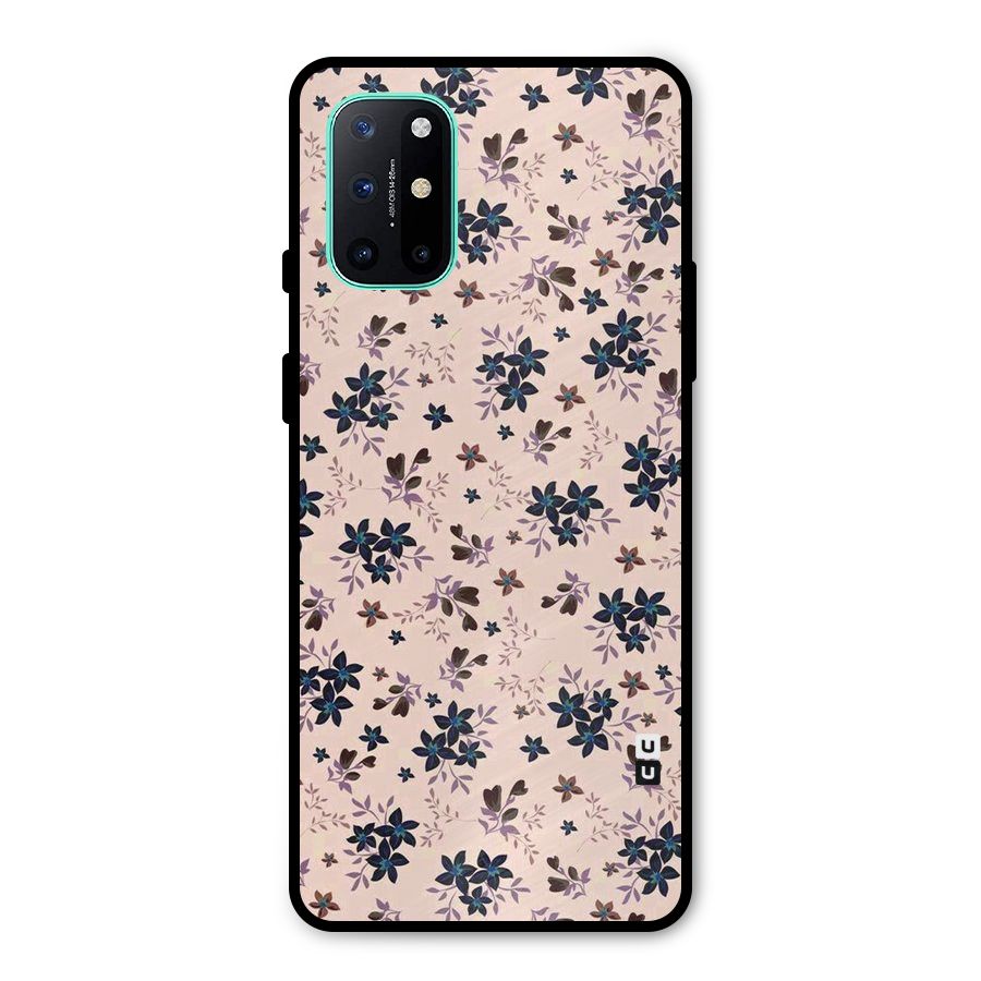 Blue Peach Floral Metal Back Case for OnePlus 8T