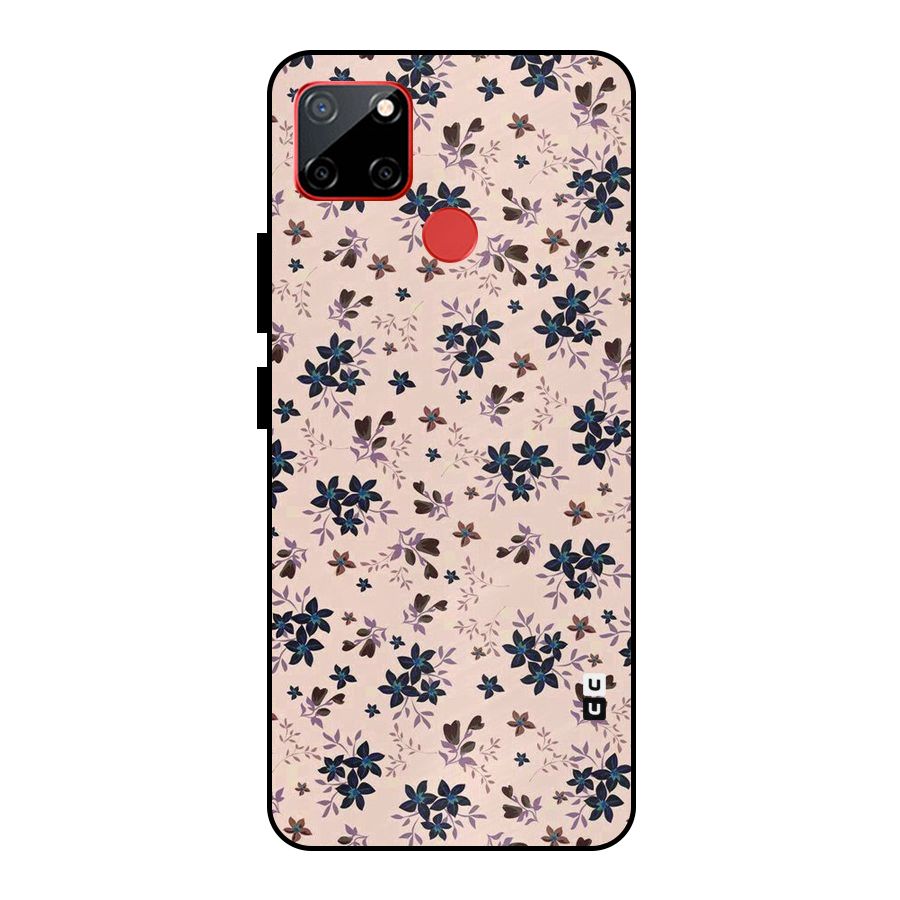 Blue Peach Floral Metal Back Case for Realme C12
