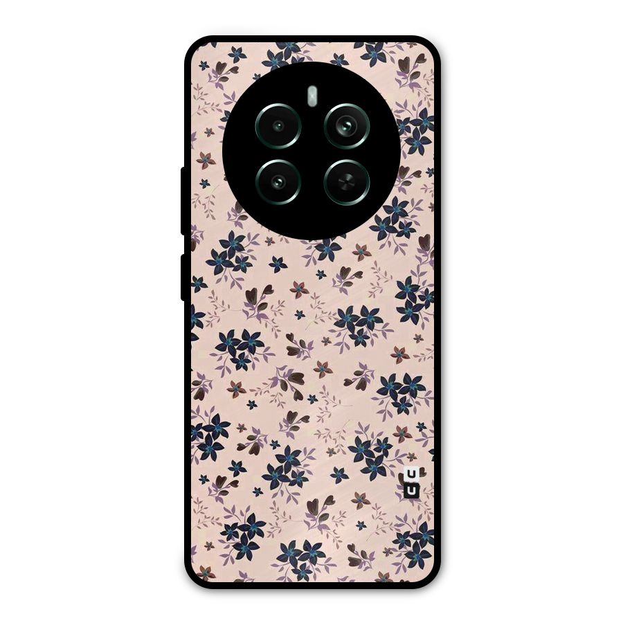 Blue Peach Floral Metal Back Case for Realme Narzo 70 Pro