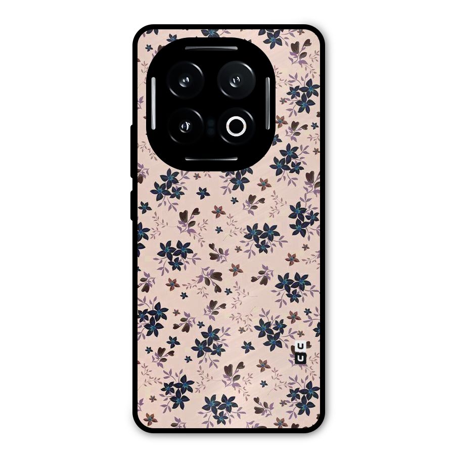 Blue Peach Floral Metal Back Case for iQOO 13