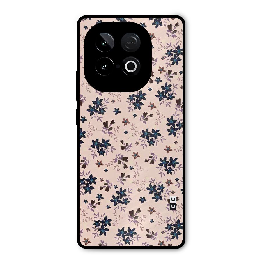 Blue Peach Floral Metal Back Case for iQOO Neo 10