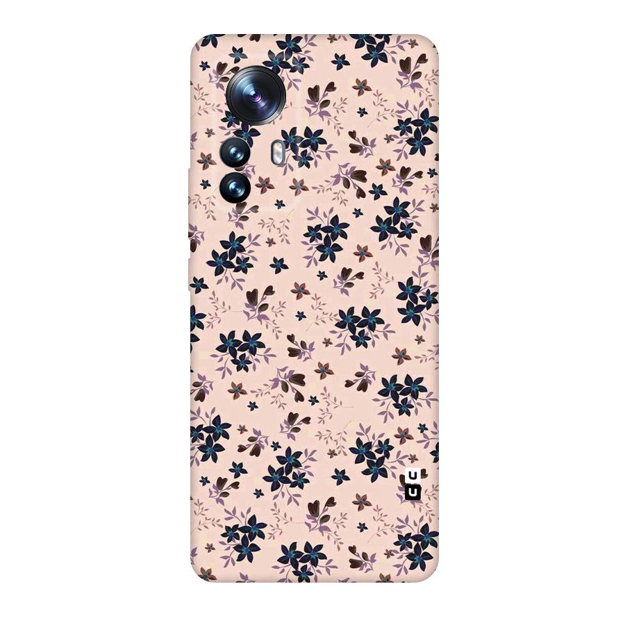 Blue Peach Floral Original Polycarbonate Back Case for Xiaomi 12 Pro