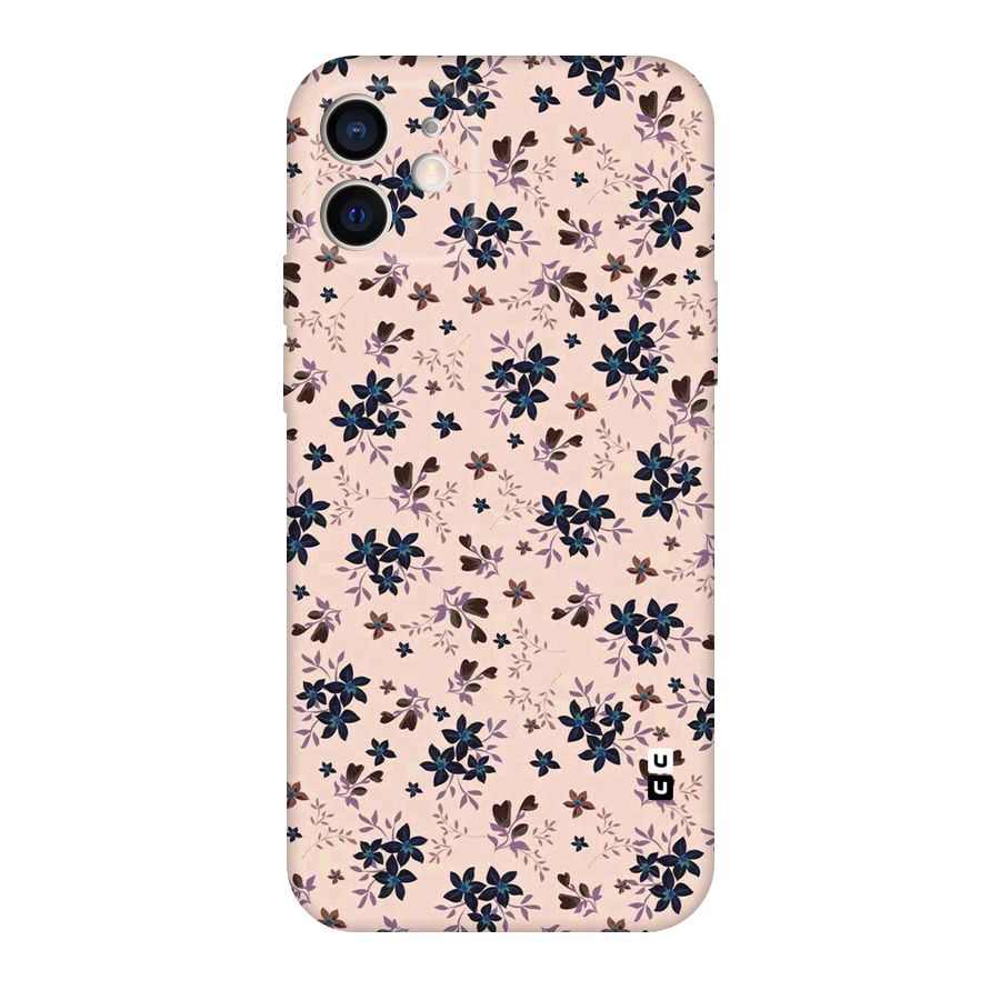 Blue Peach Floral Original Polycarbonate Back Case for iPhone 12
