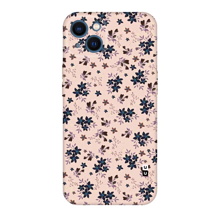 Blue Peach Floral Original Polycarbonate Back Case for iPhone 13