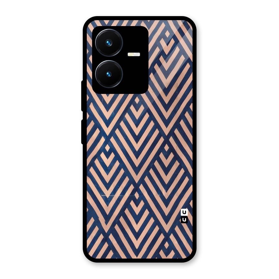 Blue Peach Glass Back Case for Vivo Y22s
