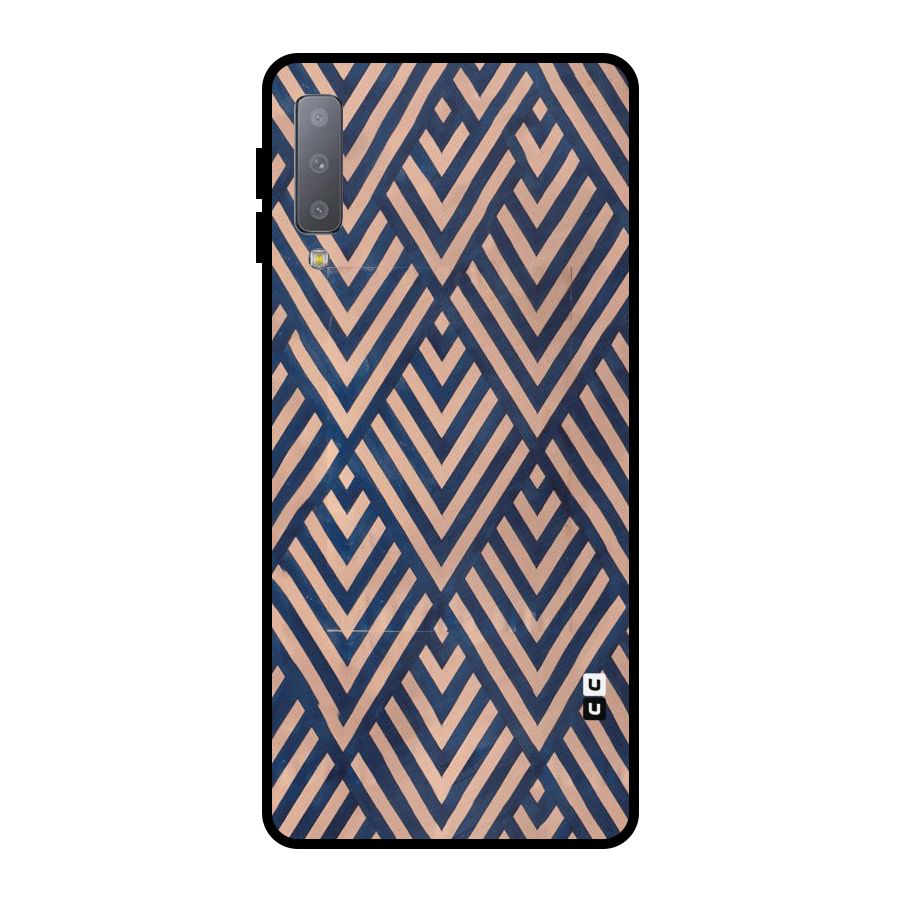 Blue Peach Metal Back Case for Galaxy A7 (2018)