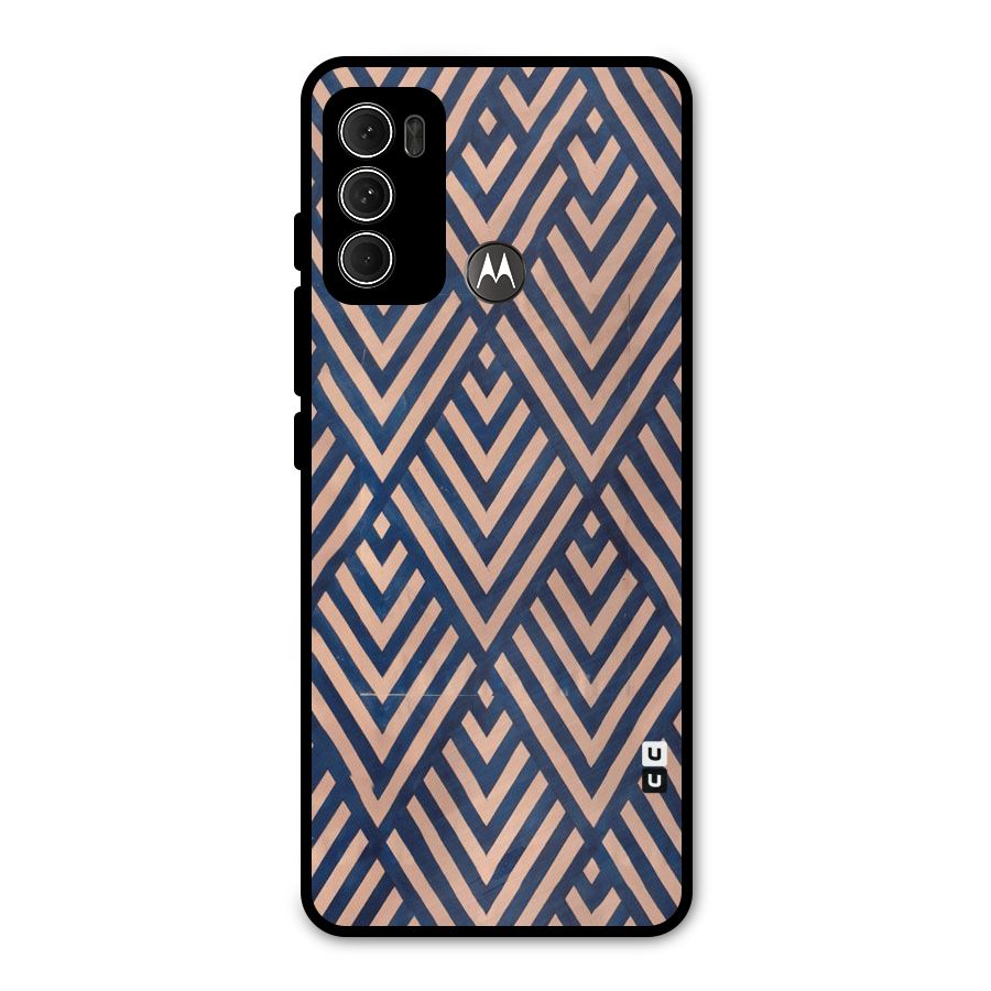 Blue Peach Metal Back Case for Moto G60