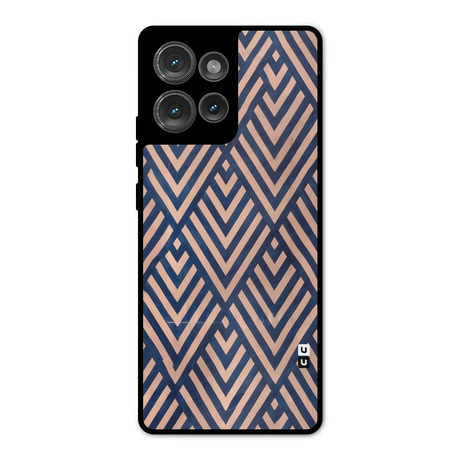 Blue Peach Metal Back Case for Motorola Edge 50