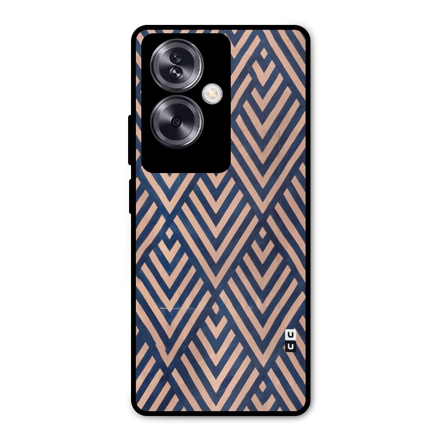 Blue Peach Metal Back Case for Oppo A79 5G