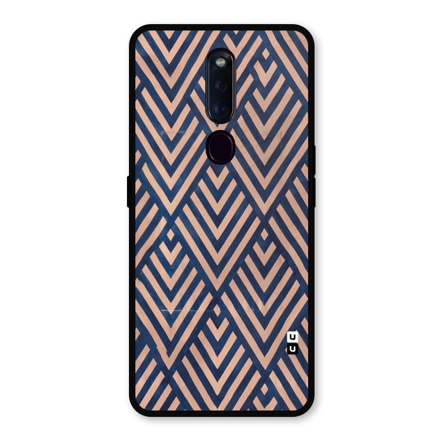 Blue Peach Metal Back Case for Oppo F11 Pro