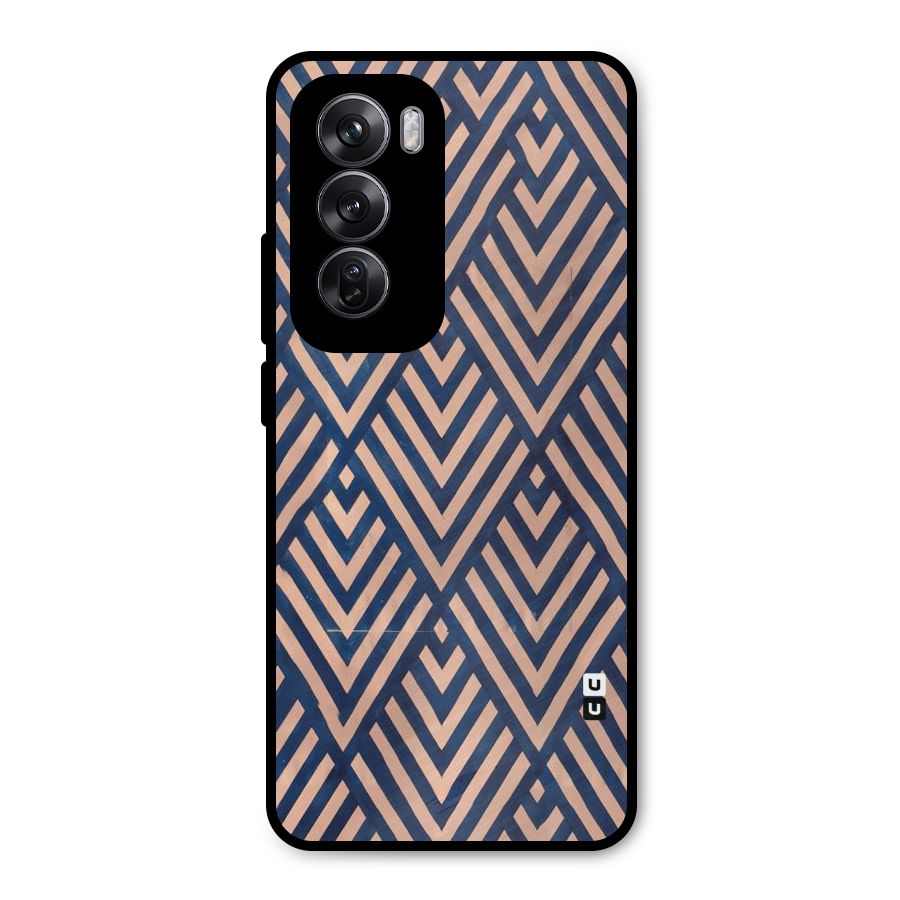 Blue Peach Metal Back Case for Oppo Reno12 Pro
