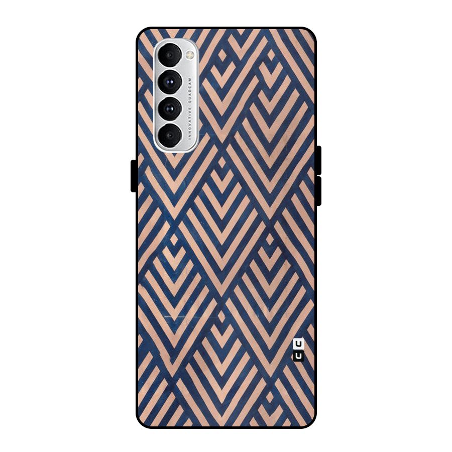 Blue Peach Metal Back Case for Oppo Reno4 Pro