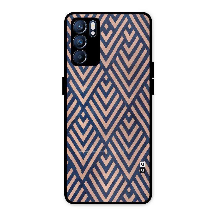 Blue Peach Metal Back Case for Oppo Reno6 5G
