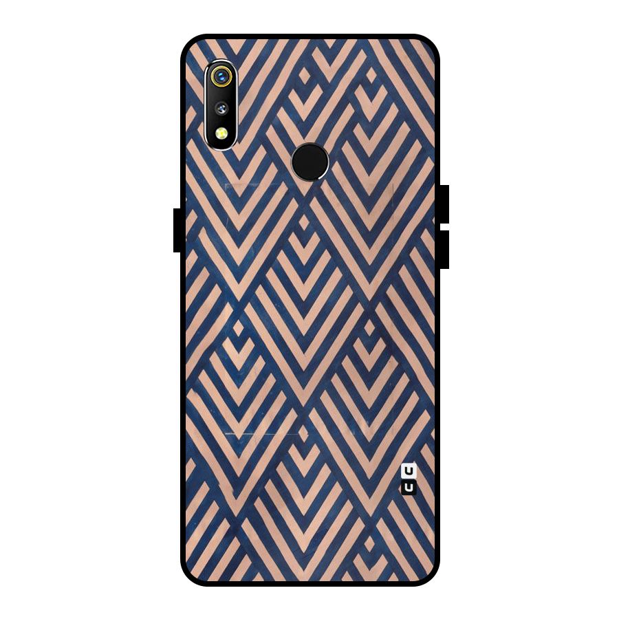 Blue Peach Metal Back Case for Realme 3