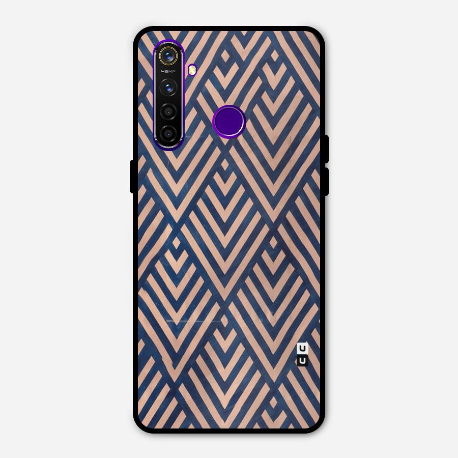 Blue Peach Metal Back Case for Realme 5 Pro