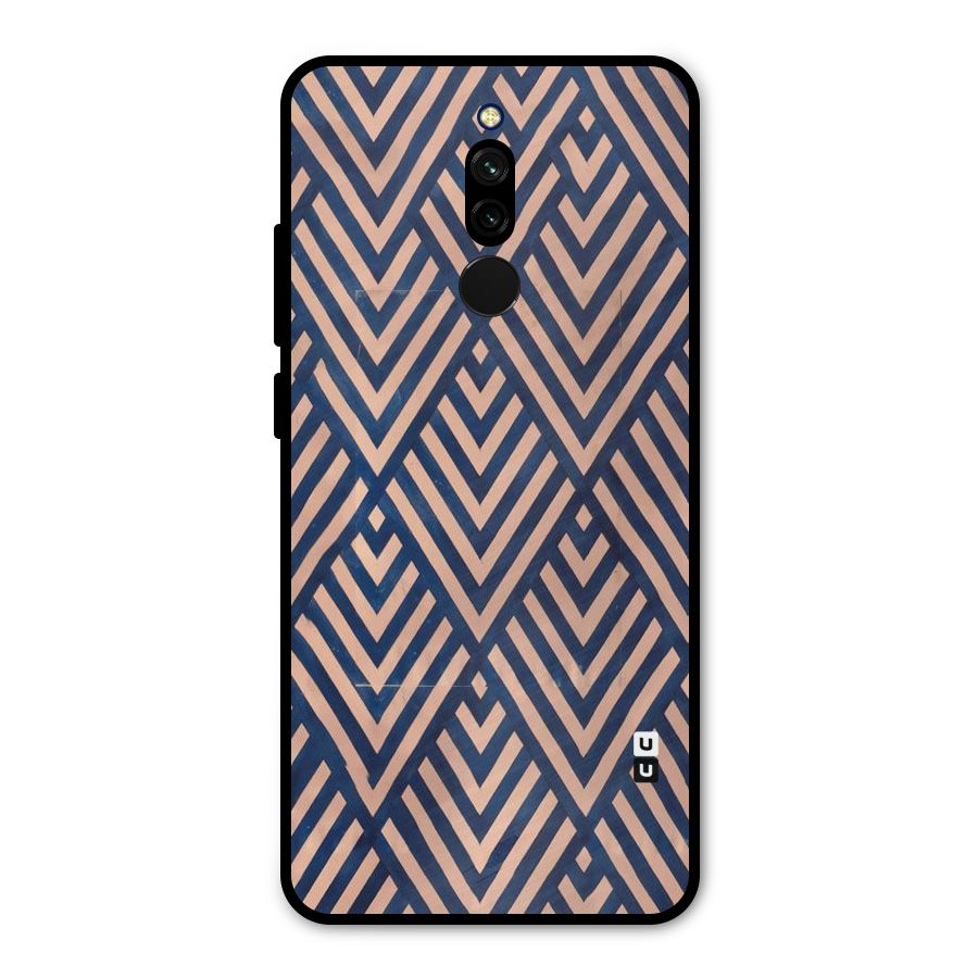 Blue Peach Metal Back Case for Redmi 8