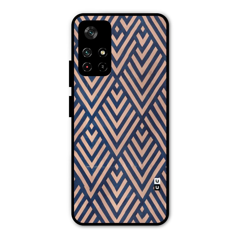 Blue Peach Metal Back Case for Redmi Note 11T 5G
