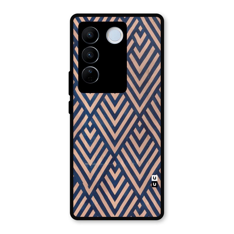 Blue Peach Metal Back Case for Vivo V27