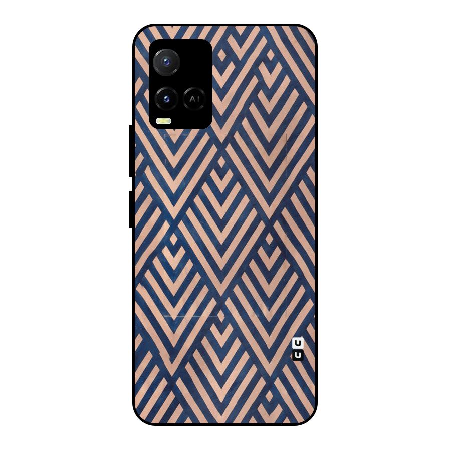 Blue Peach Metal Back Case for Vivo Y21
