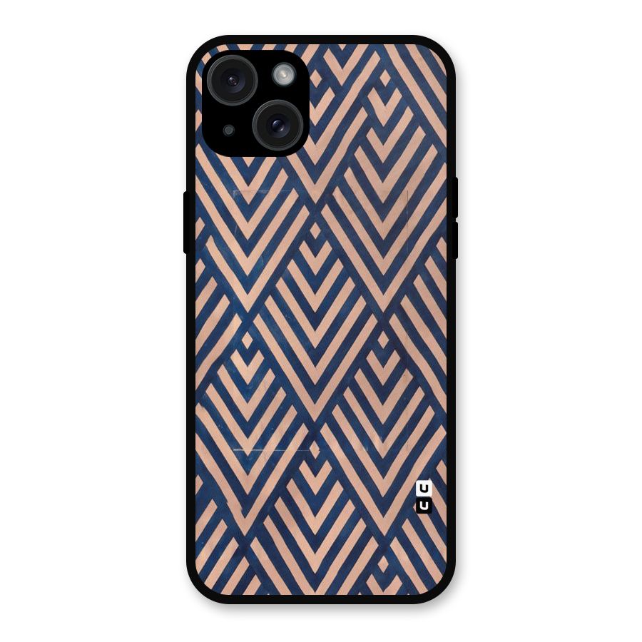 Blue Peach Metal Back Case for iPhone 15 Plus