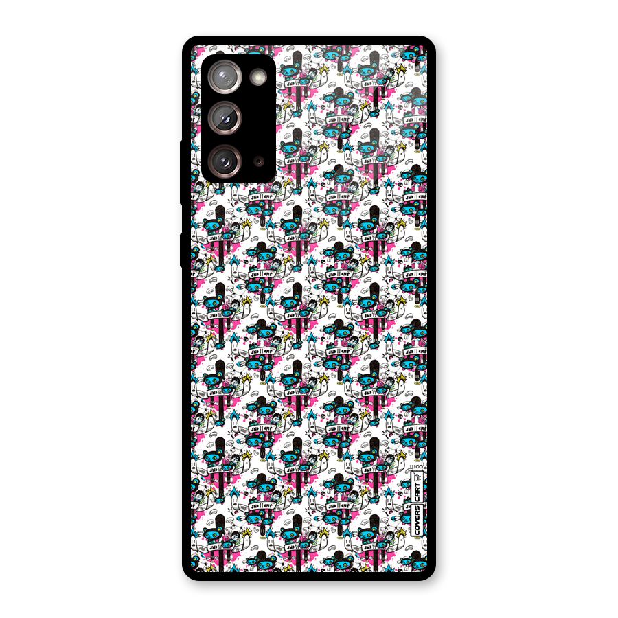 Blue Pink Pattern Glass Back Case for Galaxy Note 20