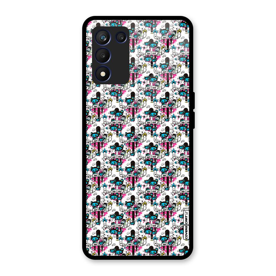 Blue Pink Pattern Glass Back Case for Realme 9 5G Speed