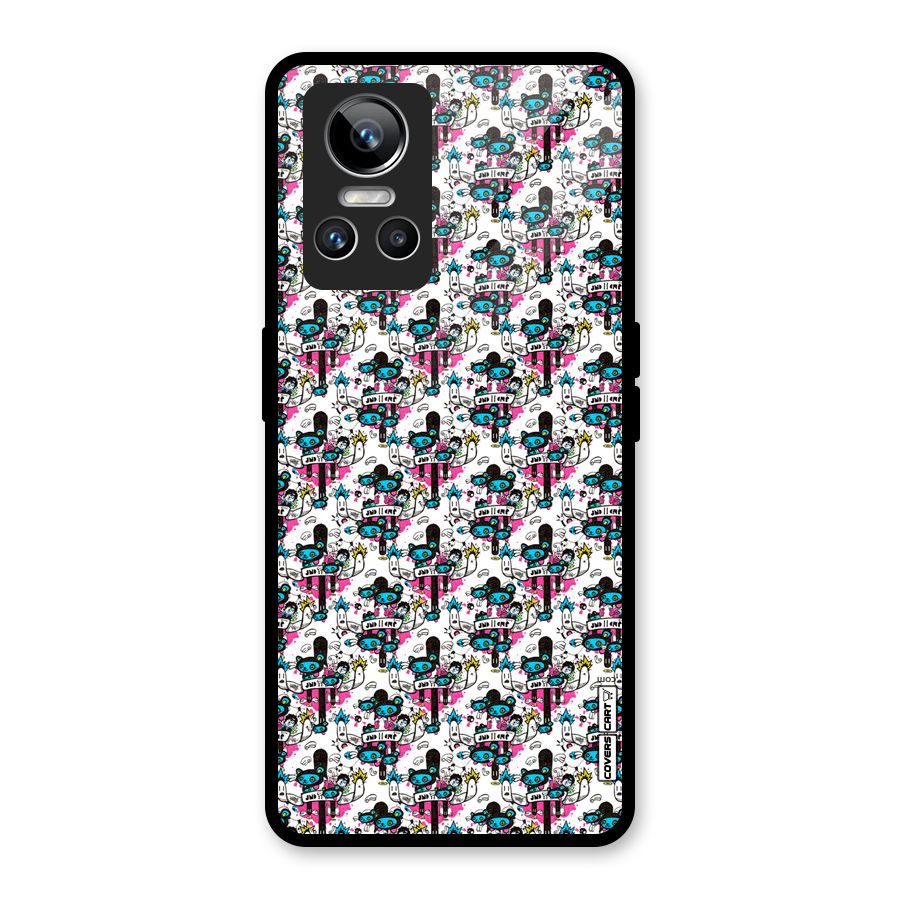 Blue Pink Pattern Glass Back Case for Realme GT Neo 3
