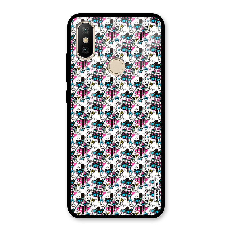 Blue Pink Pattern Glass Back Case for Redmi A1