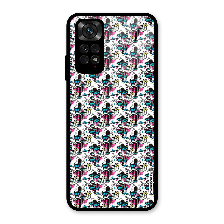 Blue Pink Pattern Glass Back Case for Redmi Note 11S