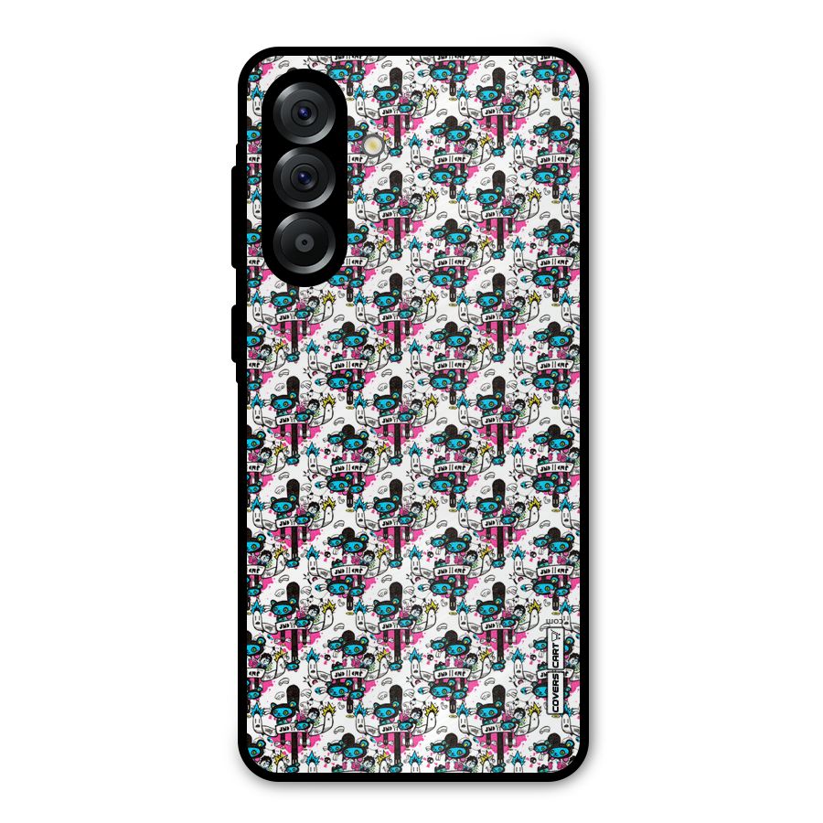 Blue Pink Pattern Metal Back Case for Galaxy A36