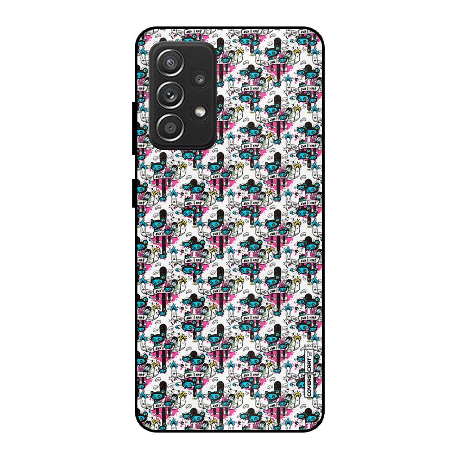 Blue Pink Pattern Metal Back Case for Galaxy A52s 5G