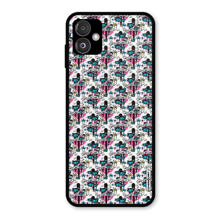 Blue Pink Pattern Metal Back Case for Galaxy F14
