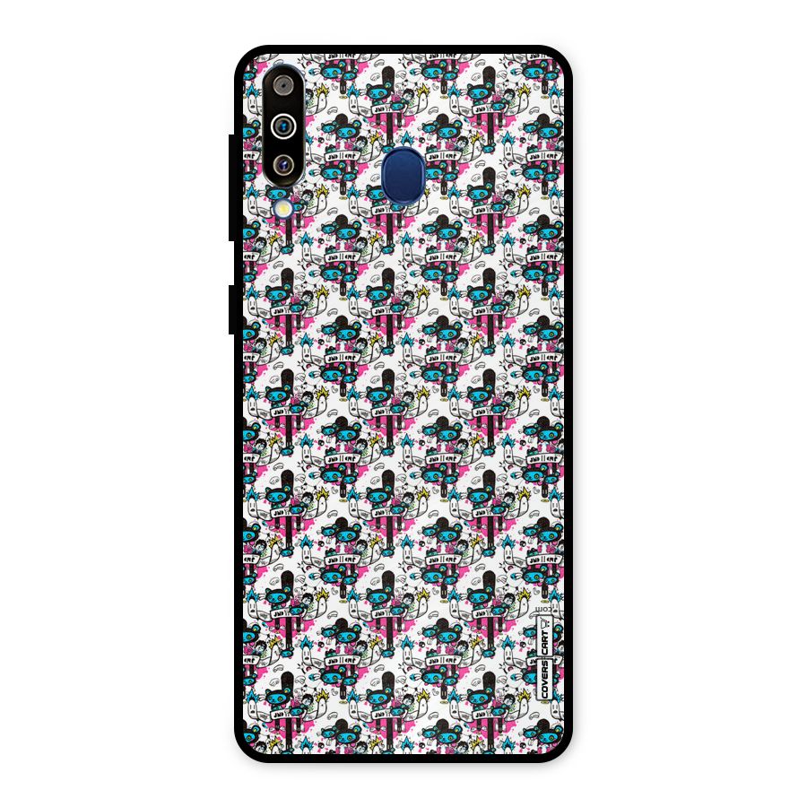 Blue Pink Pattern Metal Back Case for Galaxy M30