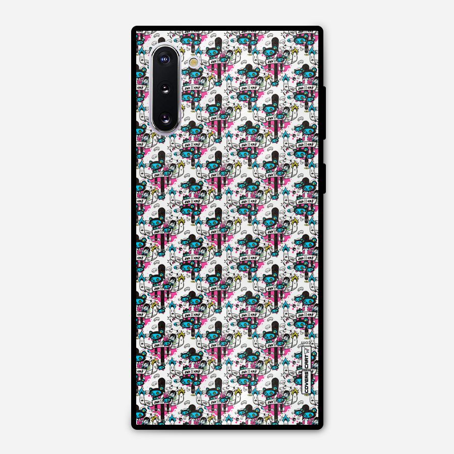 Blue Pink Pattern Metal Back Case for Galaxy Note 10