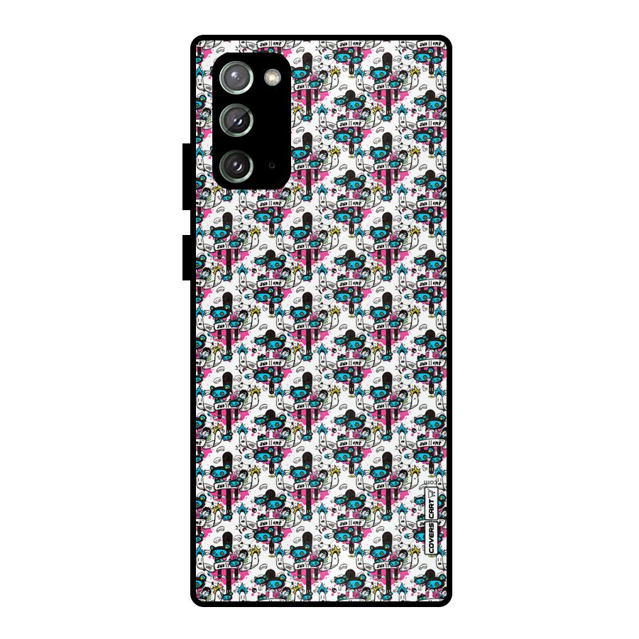 Blue Pink Pattern Metal Back Case for Galaxy Note 20
