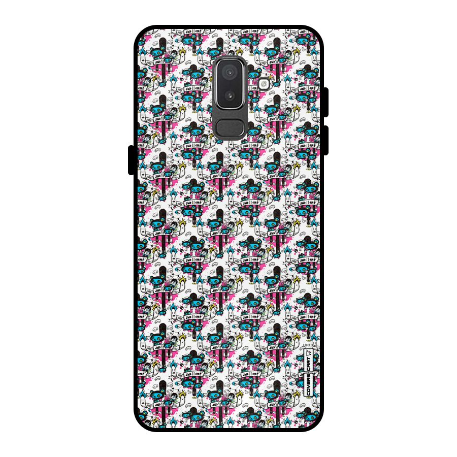 Blue Pink Pattern Metal Back Case for Galaxy On8 (2018)