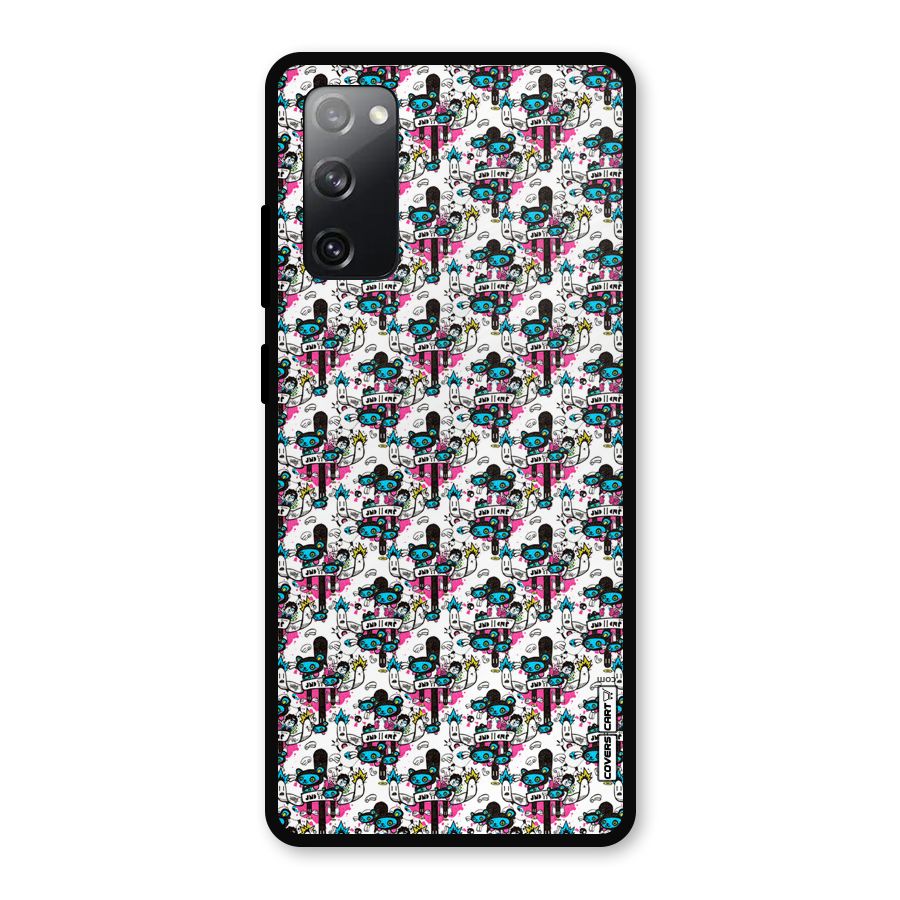 Blue Pink Pattern Metal Back Case for Galaxy S20 FE 5G